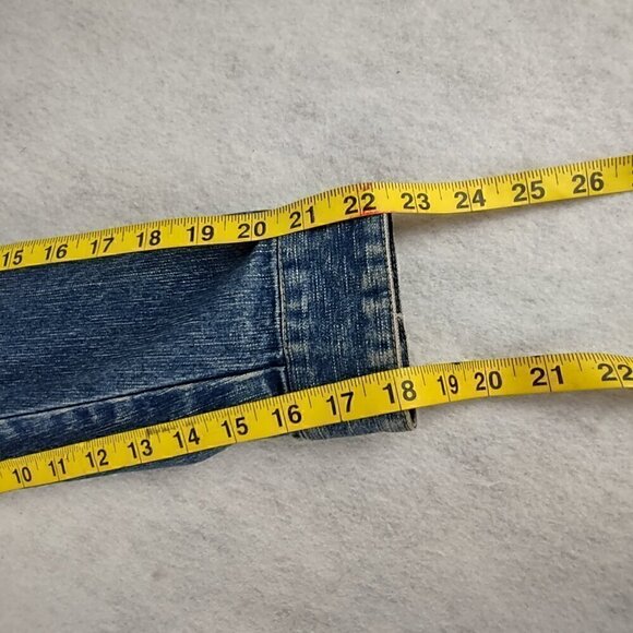 Miss Lili Womens Distressed Customized Cotton Blend Blue Denim Jean Jacket Sz L - Picture 10 of 12